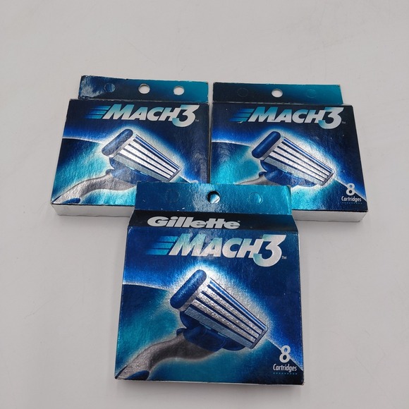 gillette Other - NOS Vtg 90s Gillette Mach3 Razor Blades 24 Refills Shave Cartridges 3 Packs-8